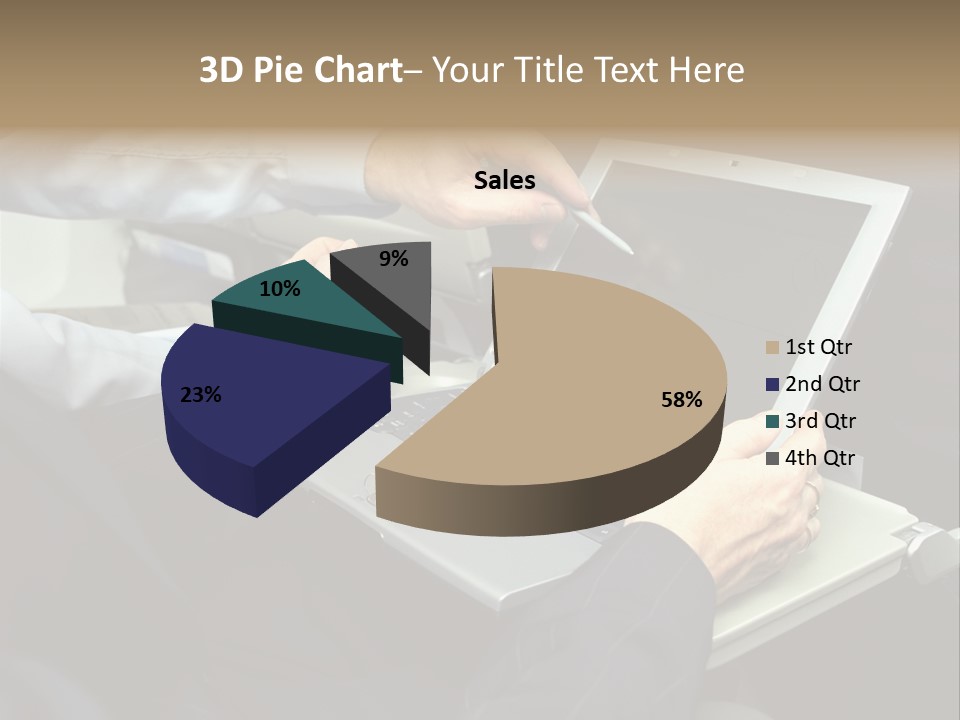 Business People Using Laptop On An Aeroplane PowerPoint Template