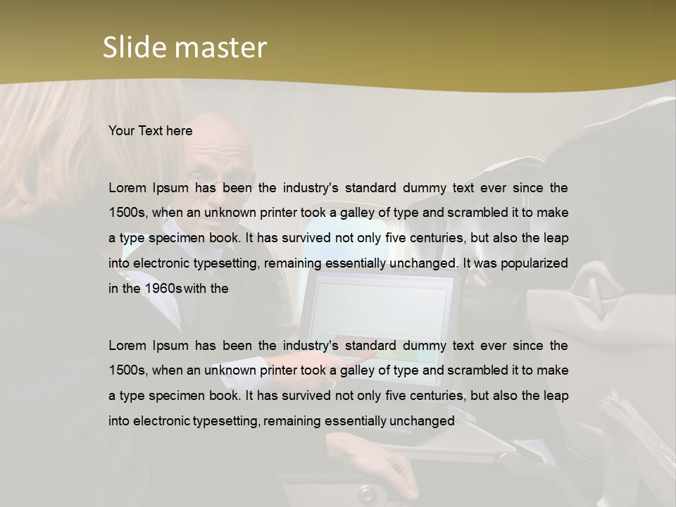 Business People Using Laptop On An Aeroplane PowerPoint Template