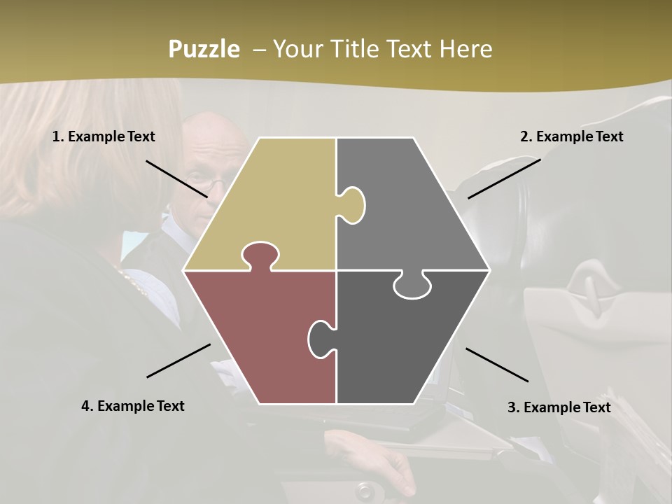 Business People Using Laptop On An Aeroplane PowerPoint Template