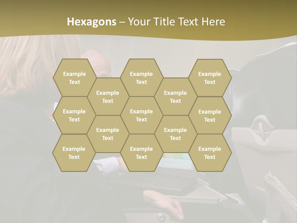 Business People Using Laptop On An Aeroplane PowerPoint Template