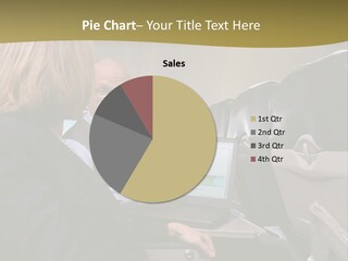 Business People Using Laptop On An Aeroplane PowerPoint Template