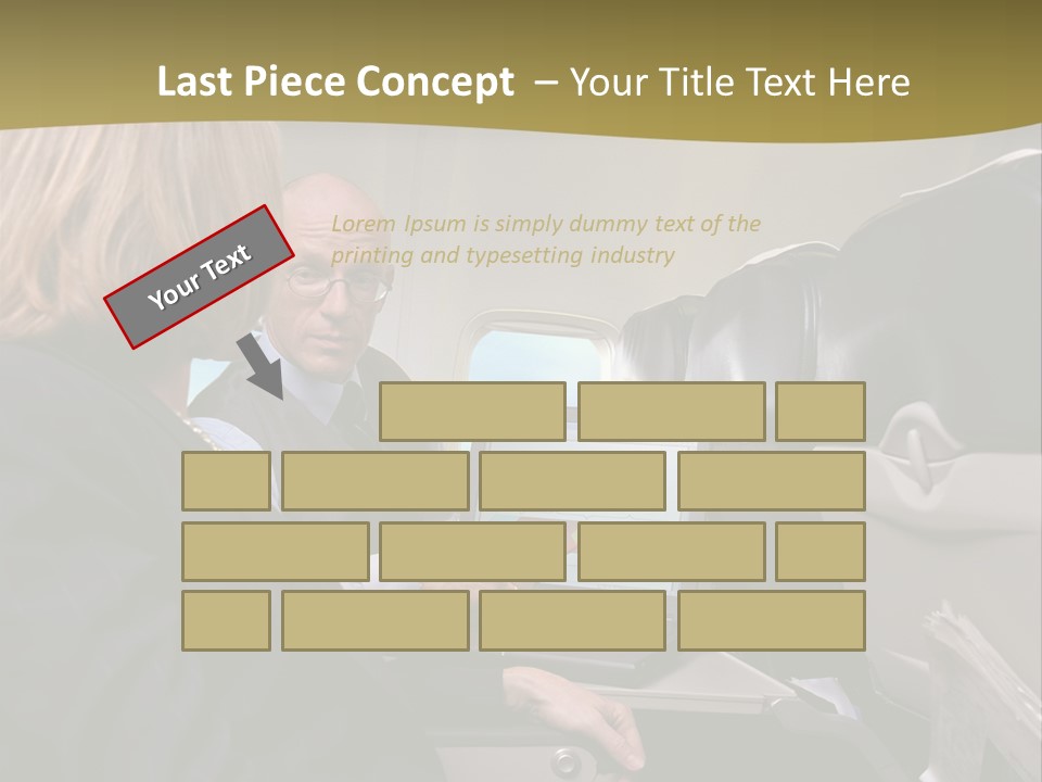 Business People Using Laptop On An Aeroplane PowerPoint Template