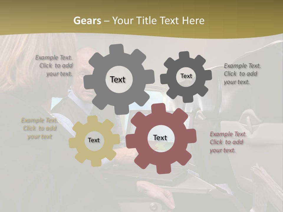 Business People Using Laptop On An Aeroplane PowerPoint Template