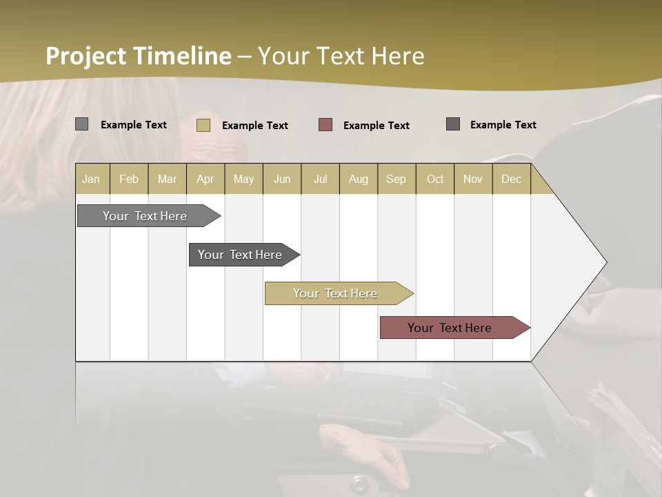 Business People Using Laptop On An Aeroplane PowerPoint Template