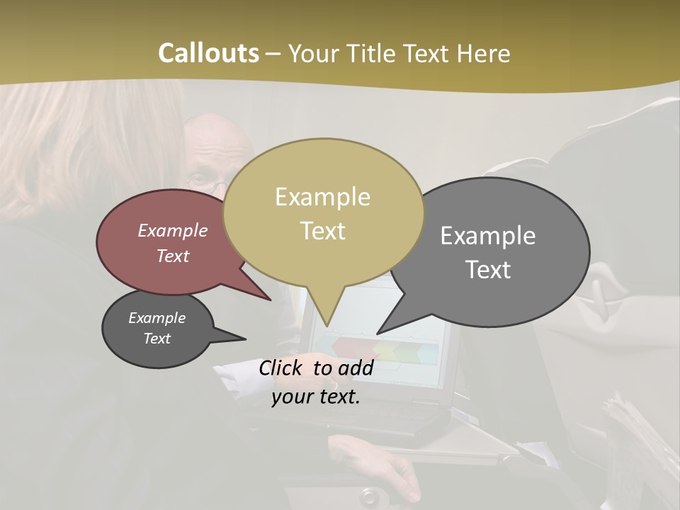 Business People Using Laptop On An Aeroplane PowerPoint Template