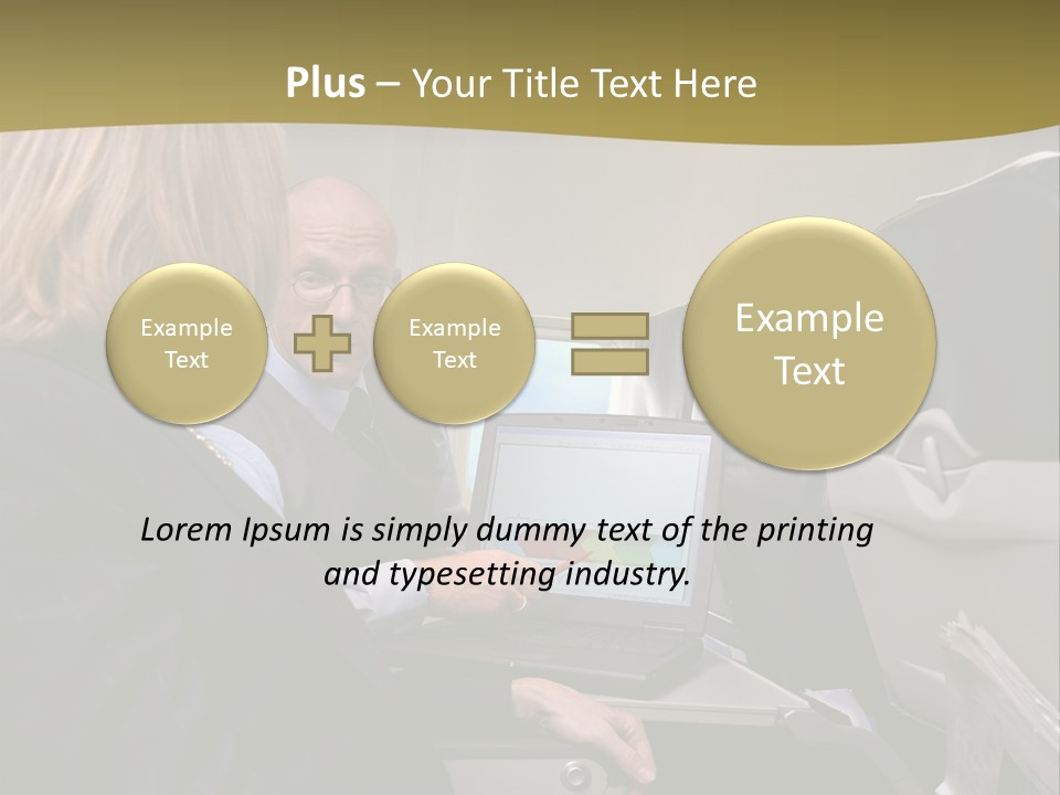 Business People Using Laptop On An Aeroplane PowerPoint Template