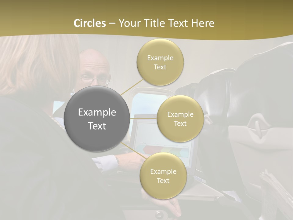 Business People Using Laptop On An Aeroplane PowerPoint Template