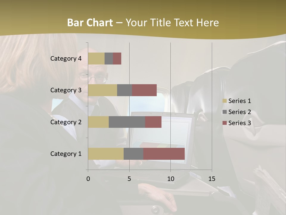 Business People Using Laptop On An Aeroplane PowerPoint Template