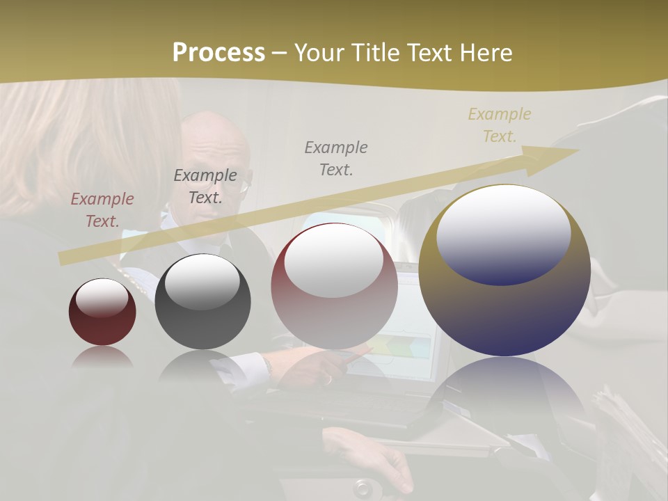 Business People Using Laptop On An Aeroplane PowerPoint Template