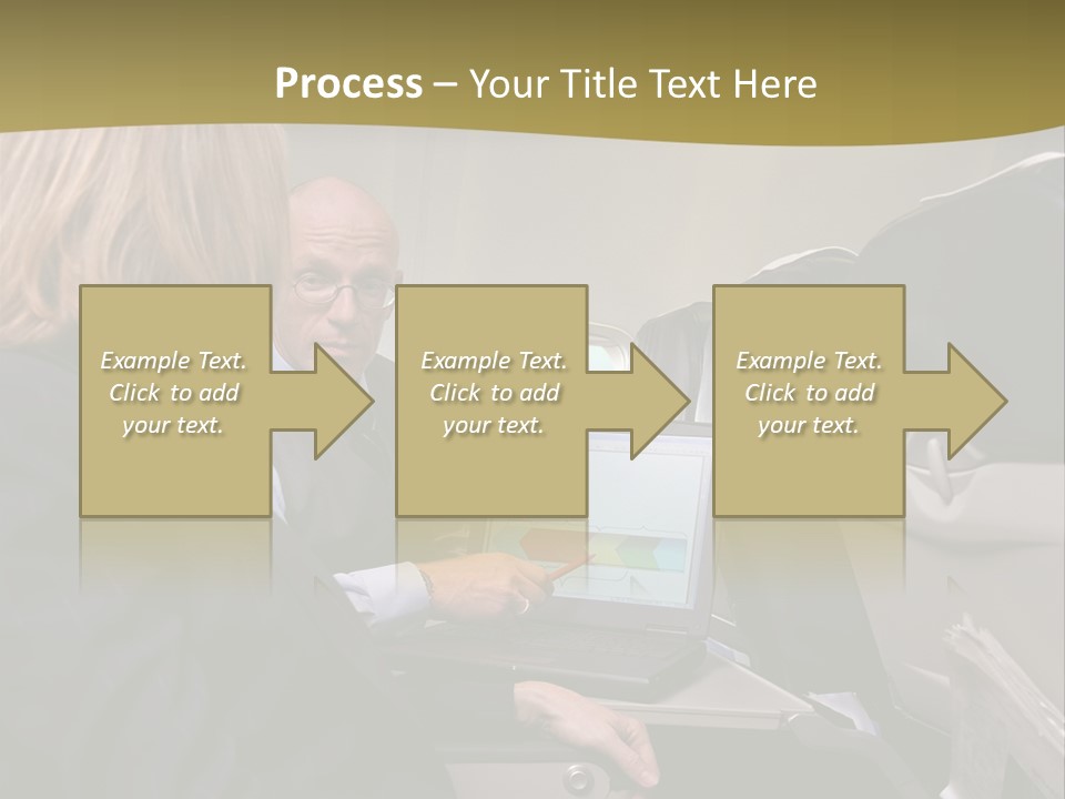 Business People Using Laptop On An Aeroplane PowerPoint Template