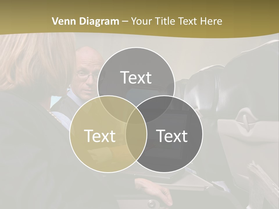 Business People Using Laptop On An Aeroplane PowerPoint Template