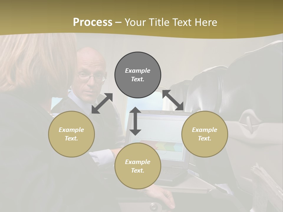 Business People Using Laptop On An Aeroplane PowerPoint Template