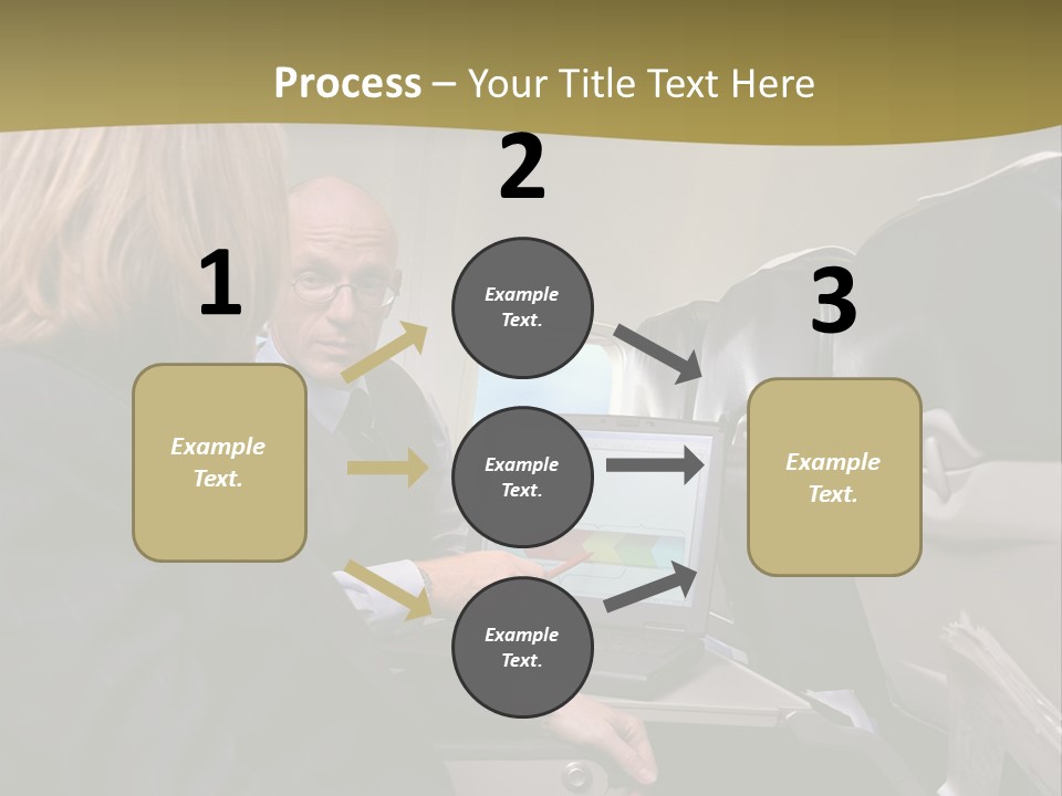 Business People Using Laptop On An Aeroplane PowerPoint Template