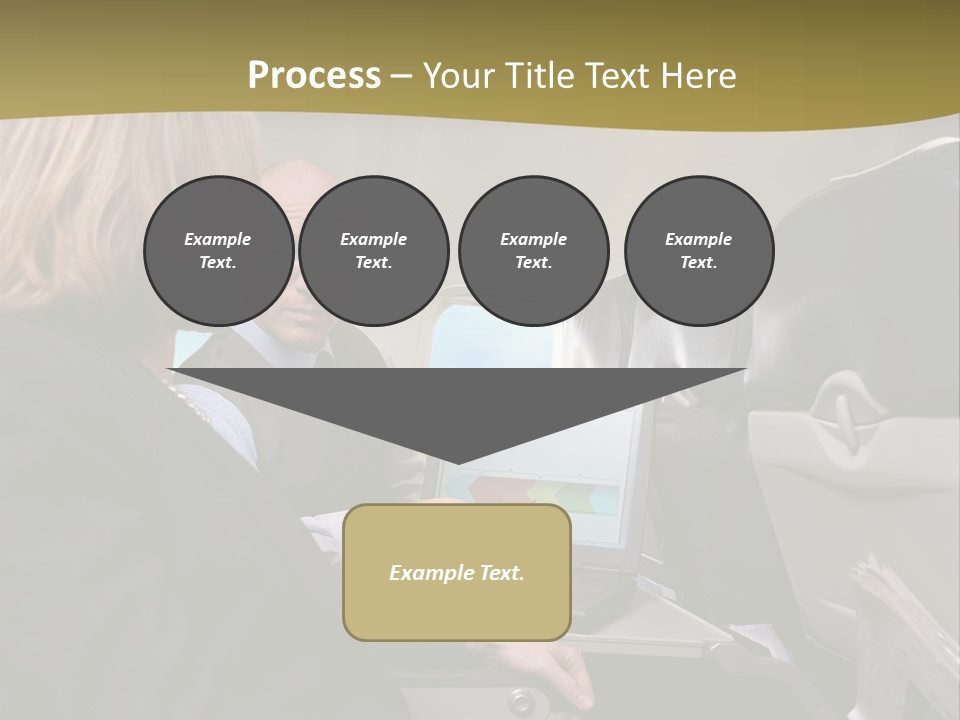 Business People Using Laptop On An Aeroplane PowerPoint Template