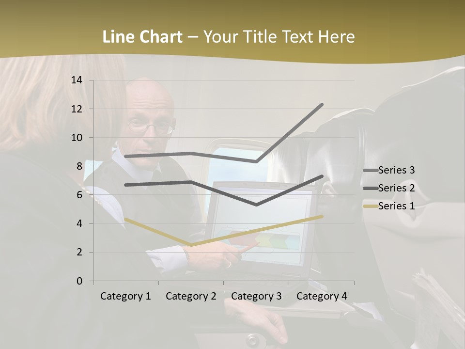 Business People Using Laptop On An Aeroplane PowerPoint Template