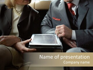 Business People Using Laptop PowerPoint Template