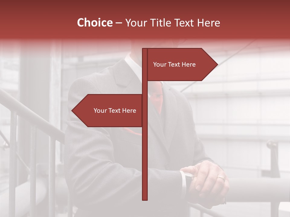 Businessman Looking At His Watch PowerPoint Template