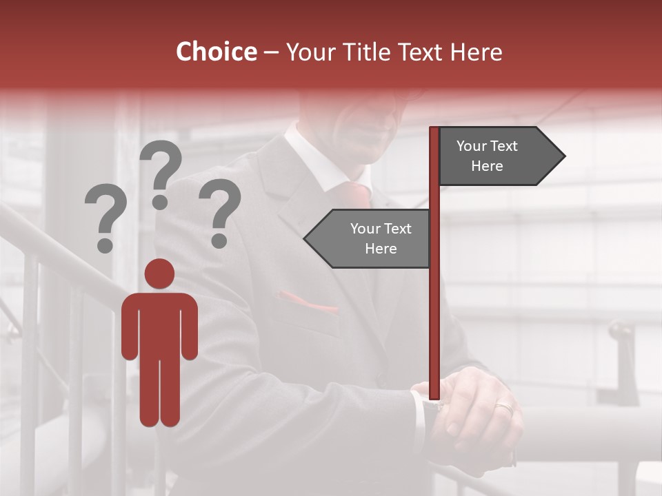 Businessman Looking At His Watch PowerPoint Template