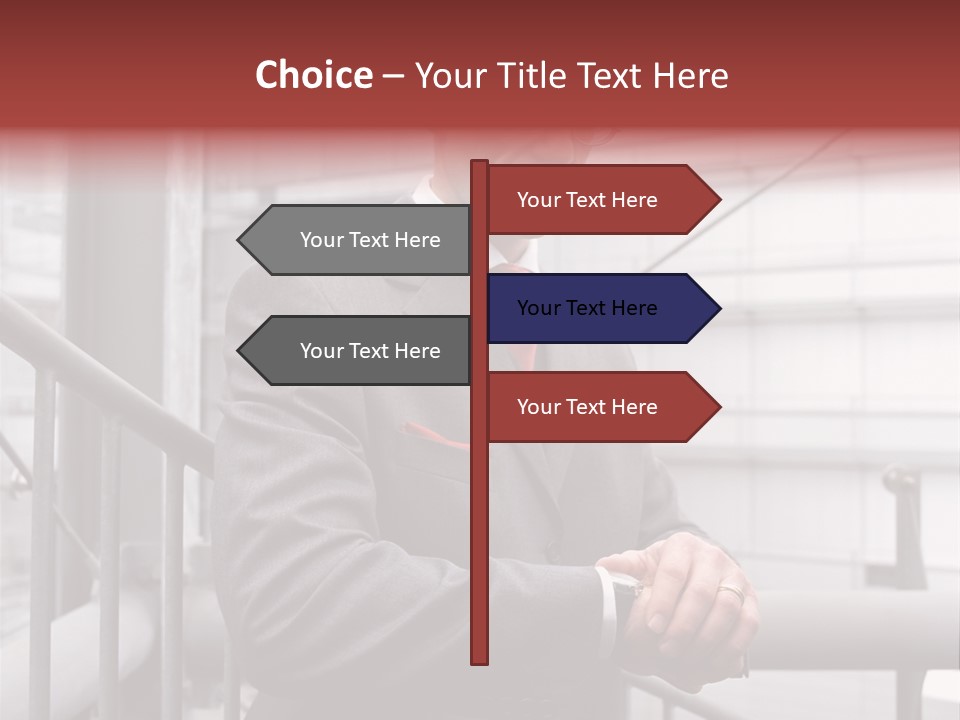 Businessman Looking At His Watch PowerPoint Template