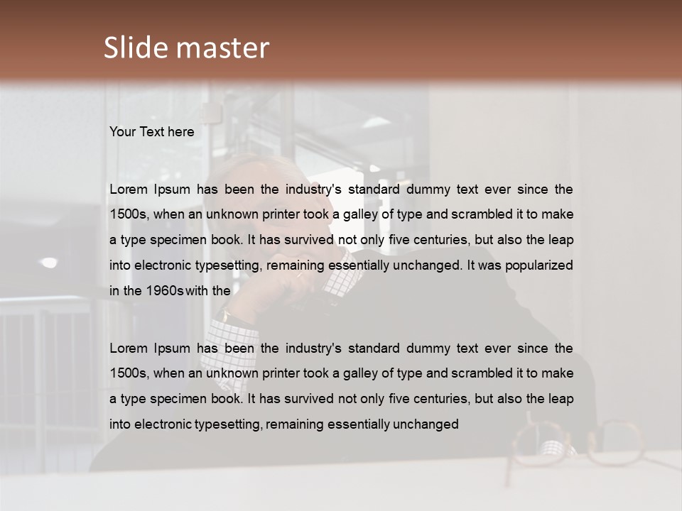 Pensive Businessman PowerPoint Template