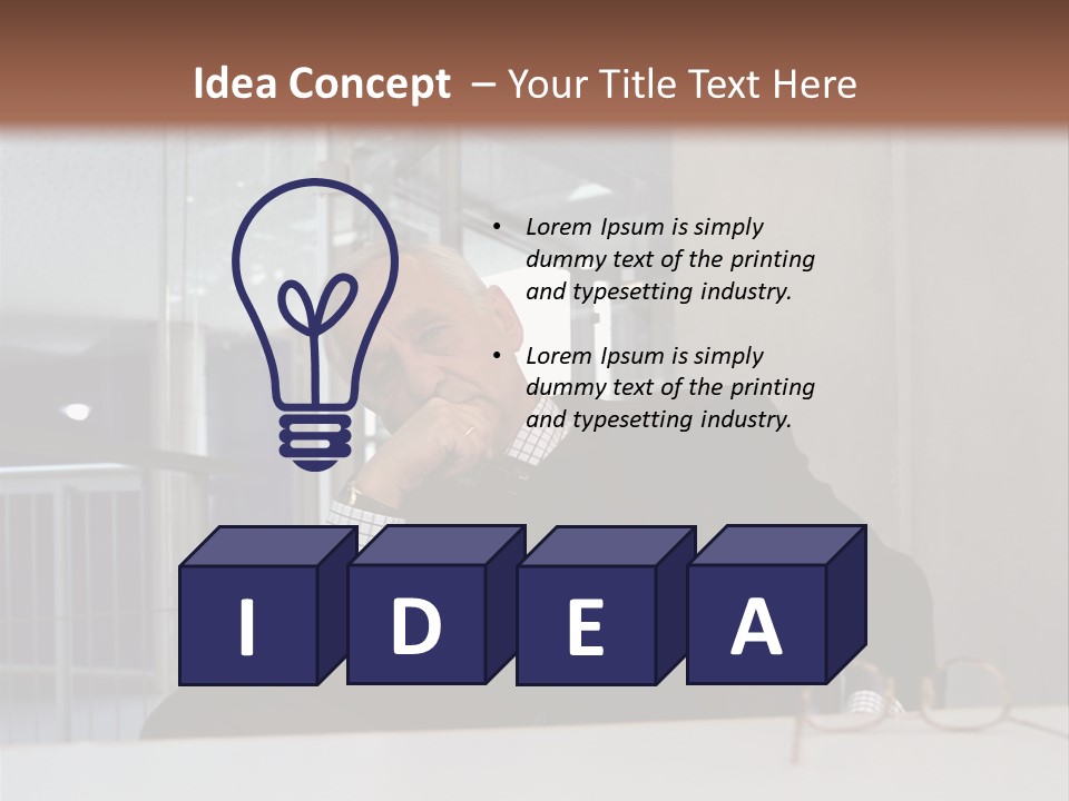 Pensive Businessman PowerPoint Template