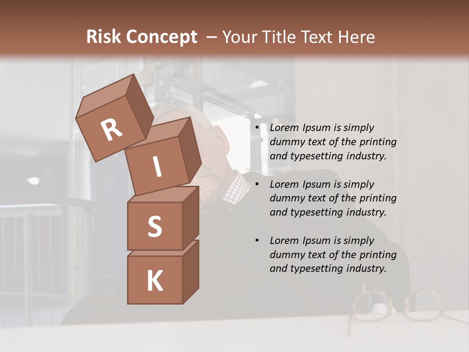 Pensive Businessman PowerPoint Template