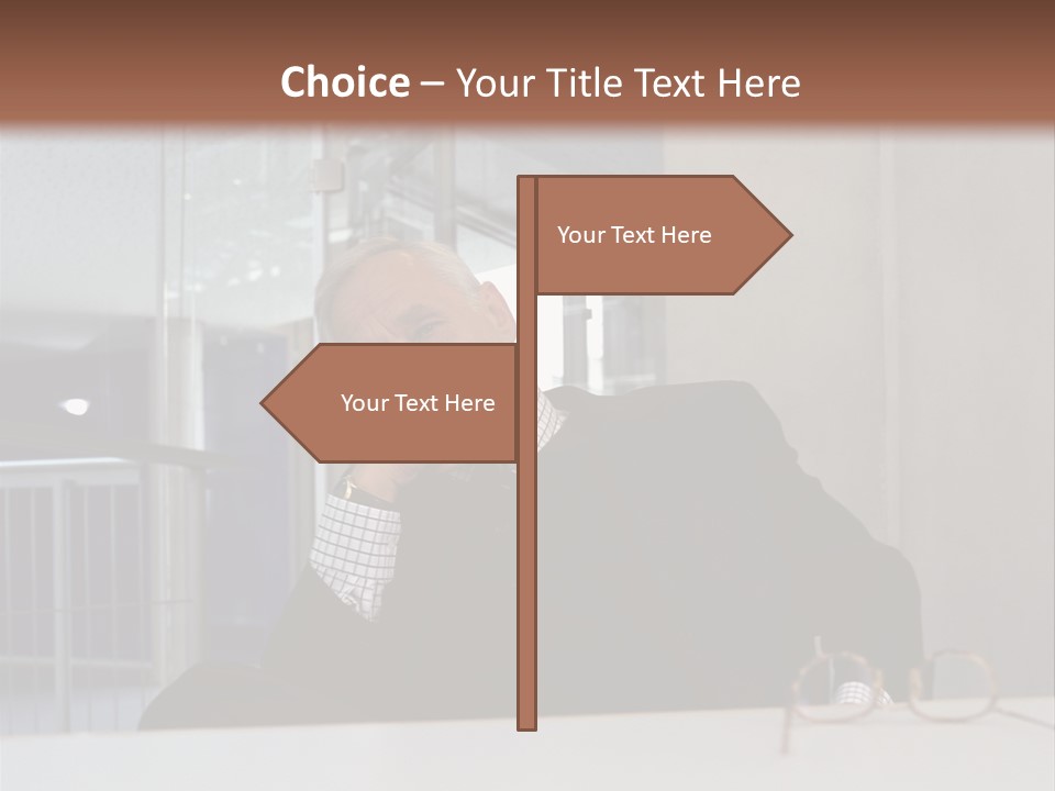 Pensive Businessman PowerPoint Template