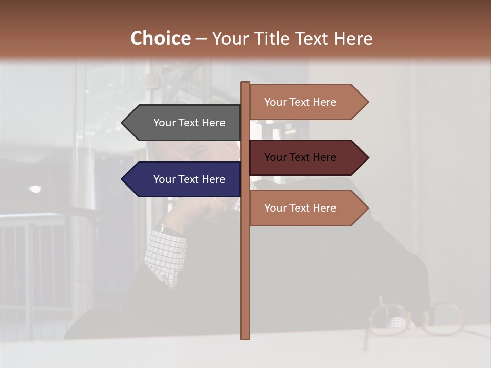 Pensive Businessman PowerPoint Template