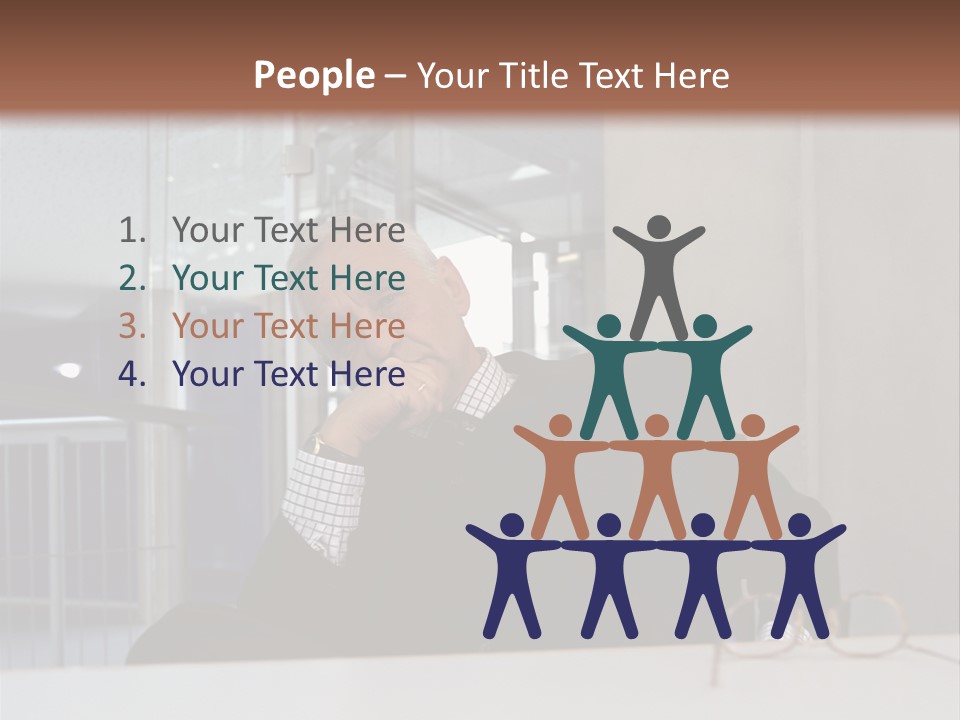 Pensive Businessman PowerPoint Template