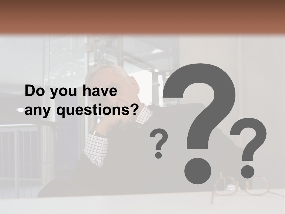 Pensive Businessman PowerPoint Template