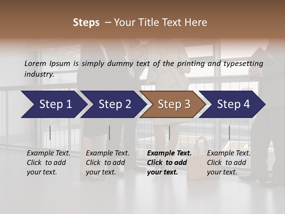 Business People Standing In Corridor PowerPoint Template