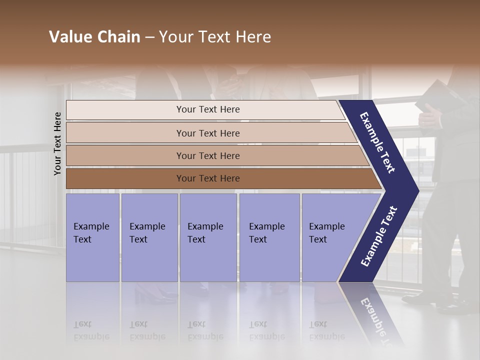 Business People Standing In Corridor PowerPoint Template