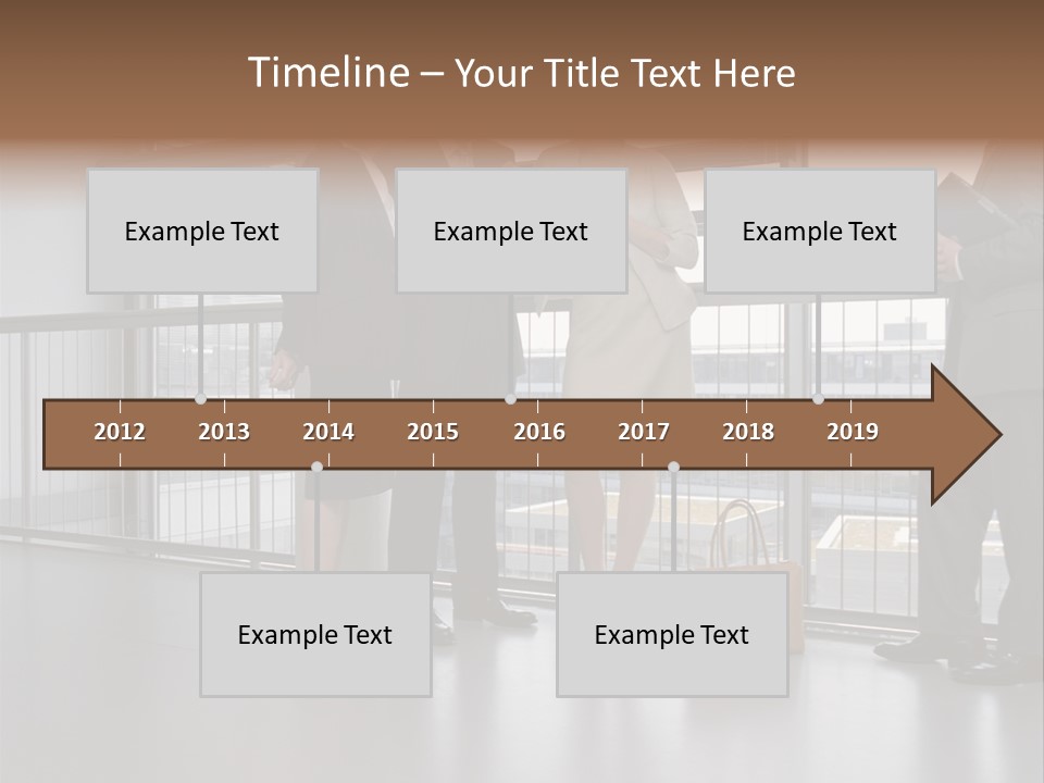 Business People Standing In Corridor PowerPoint Template
