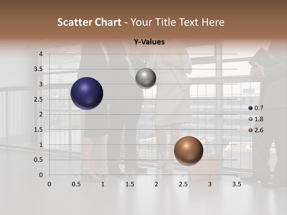 Business People Standing In Corridor PowerPoint Template