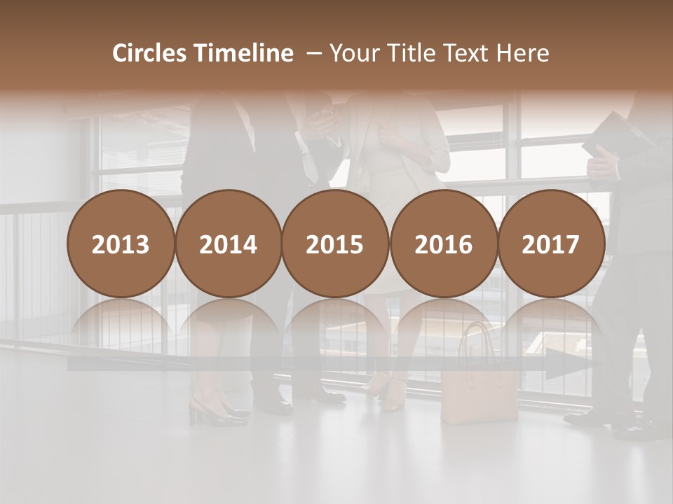 Business People Standing In Corridor PowerPoint Template