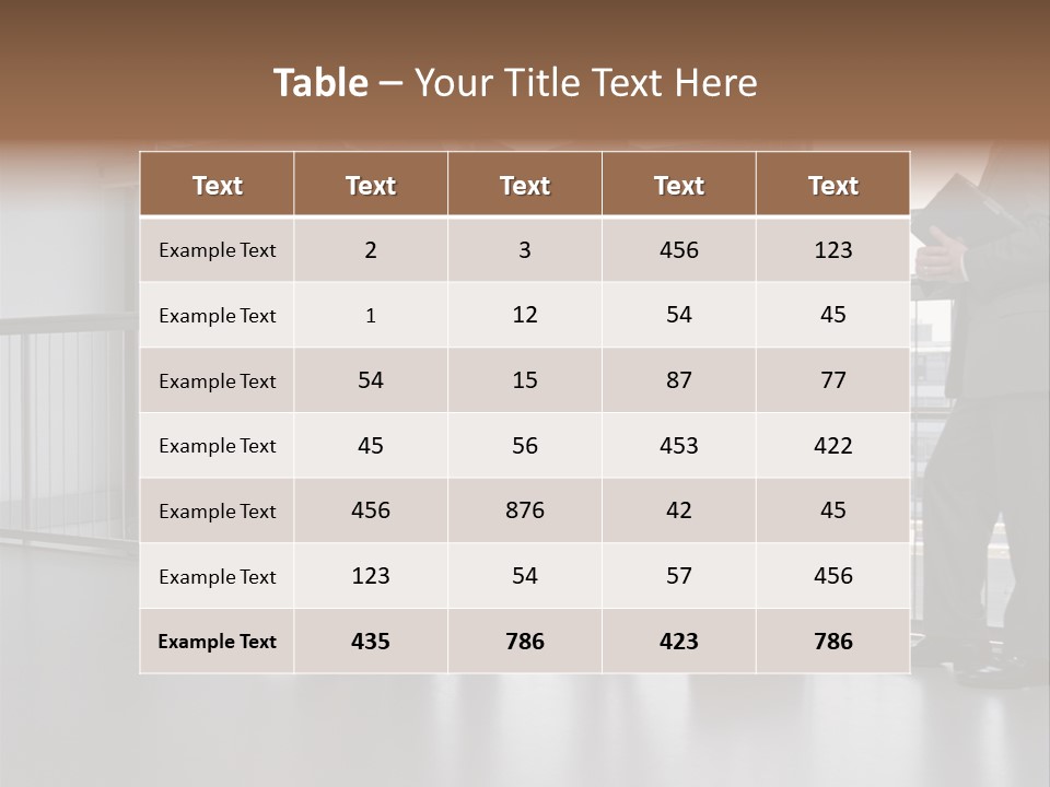 Business People Standing In Corridor PowerPoint Template