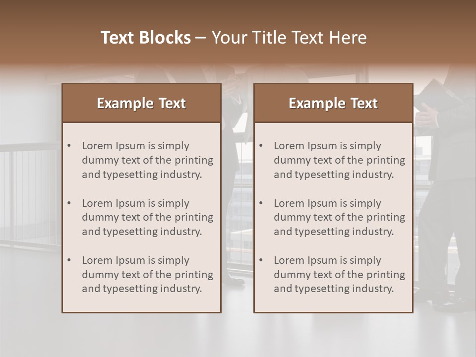 Business People Standing In Corridor PowerPoint Template