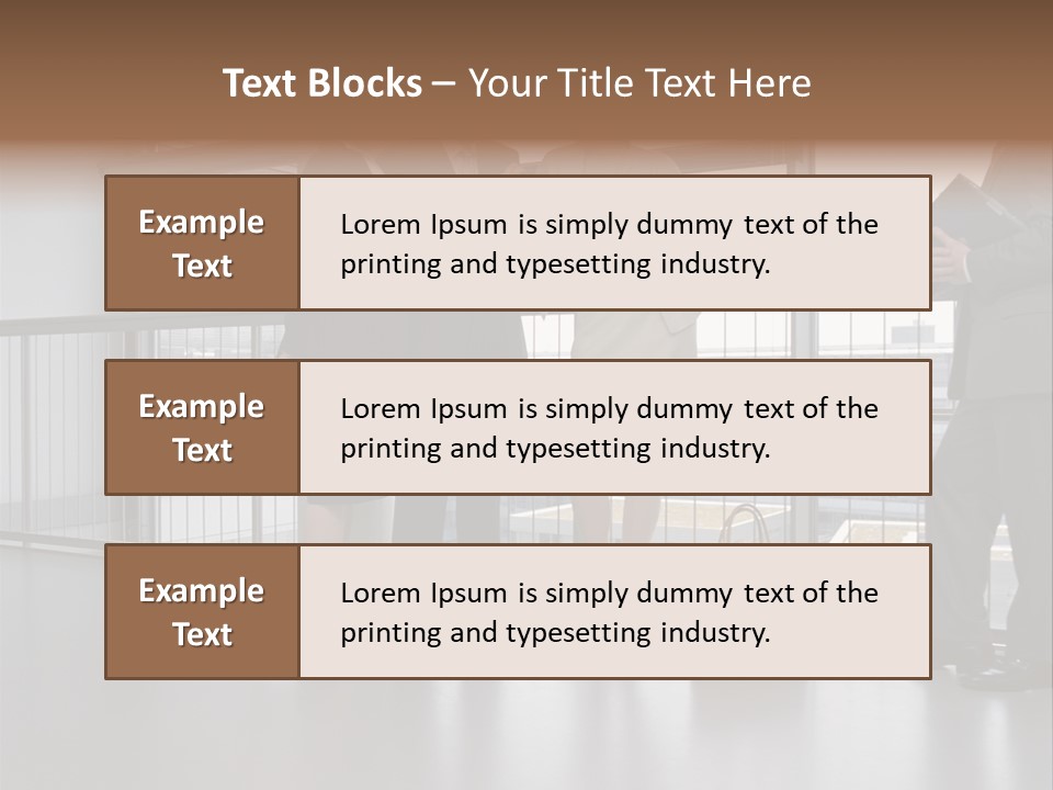 Business People Standing In Corridor PowerPoint Template