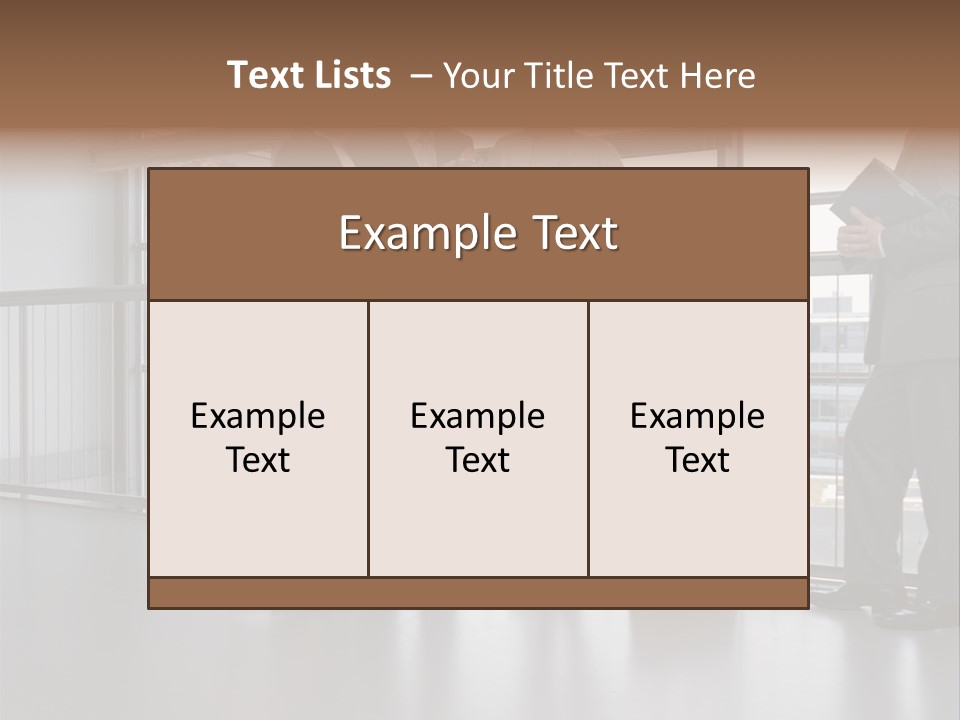 Business People Standing In Corridor PowerPoint Template