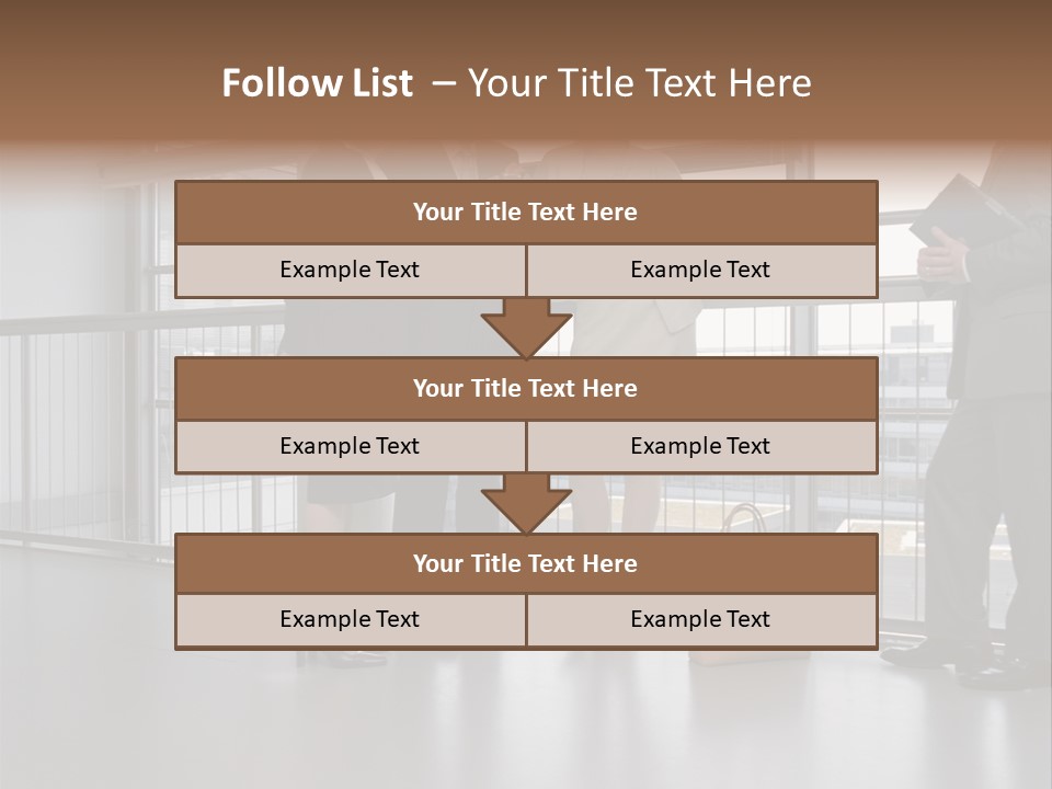 Business People Standing In Corridor PowerPoint Template