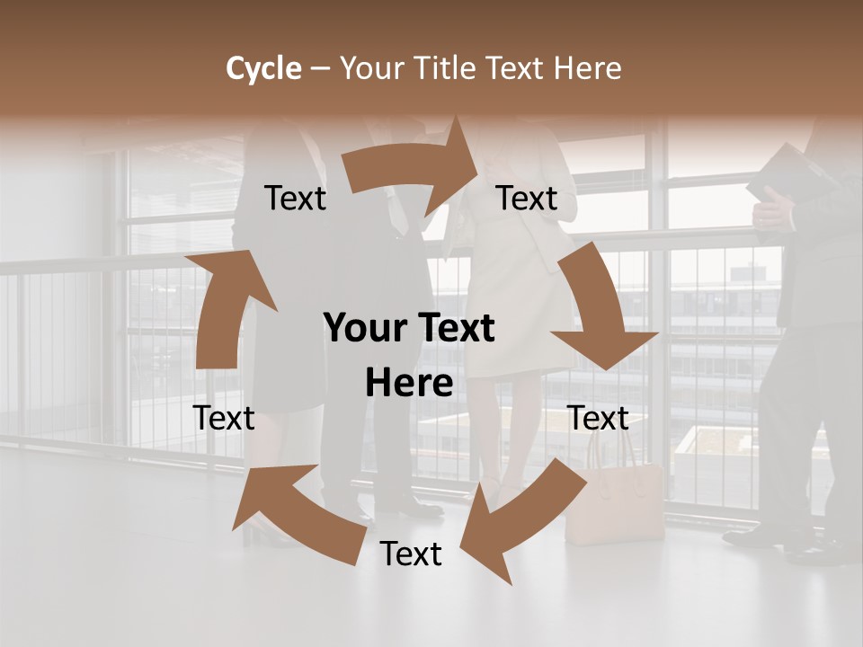 Business People Standing In Corridor PowerPoint Template