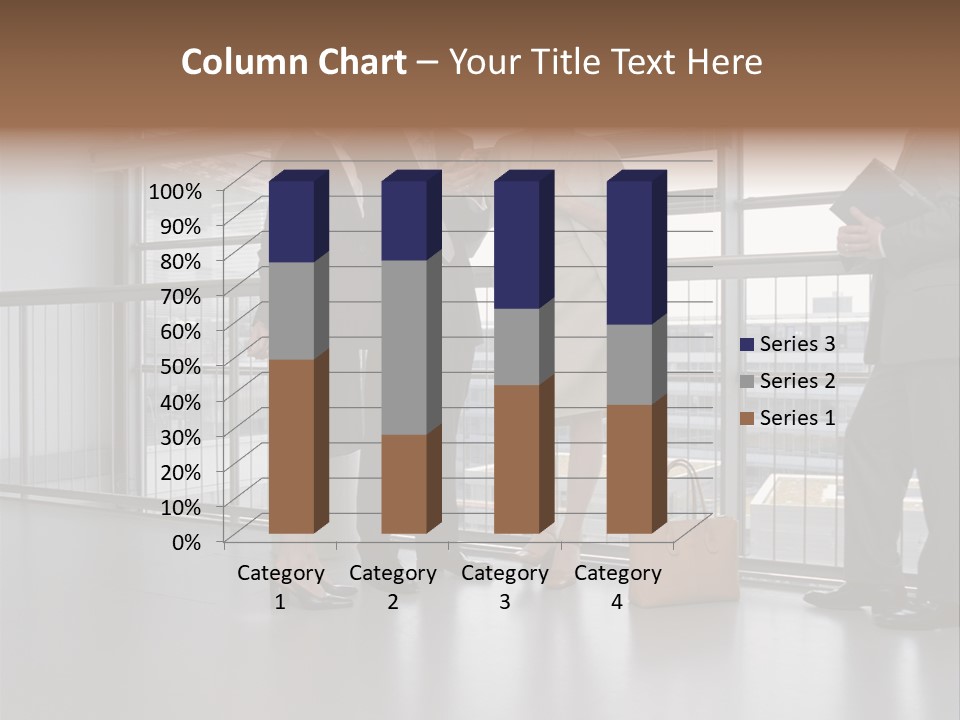 Business People Standing In Corridor PowerPoint Template