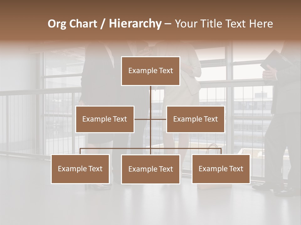 Business People Standing In Corridor PowerPoint Template