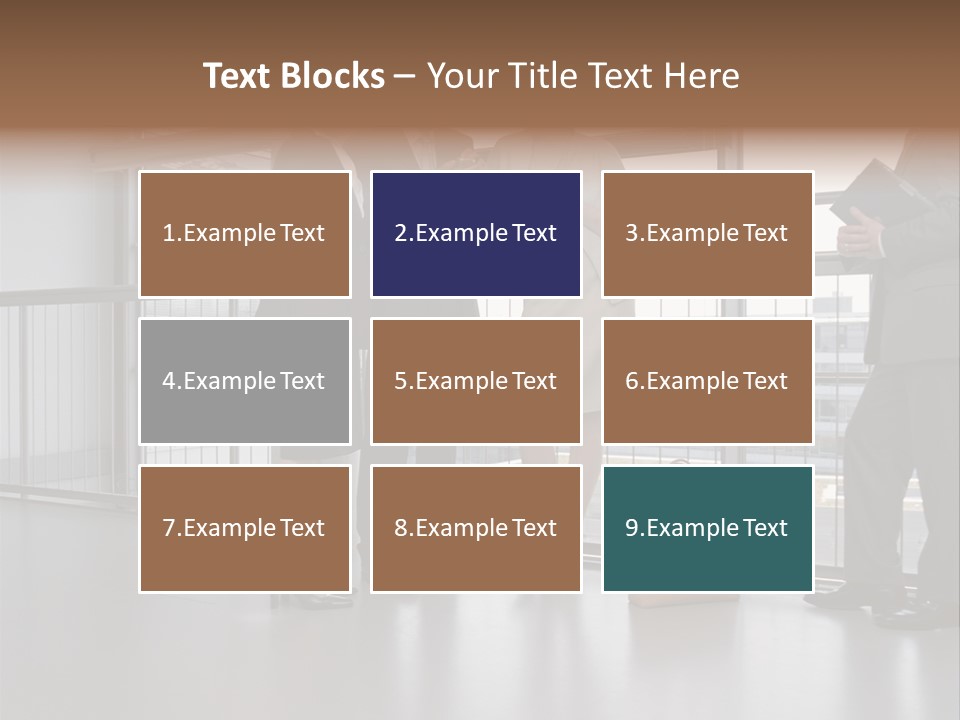 Business People Standing In Corridor PowerPoint Template
