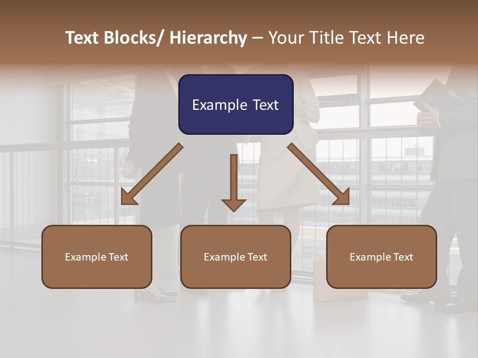 Business People Standing In Corridor PowerPoint Template