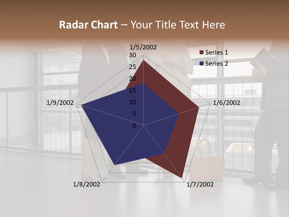 Business People Standing In Corridor PowerPoint Template