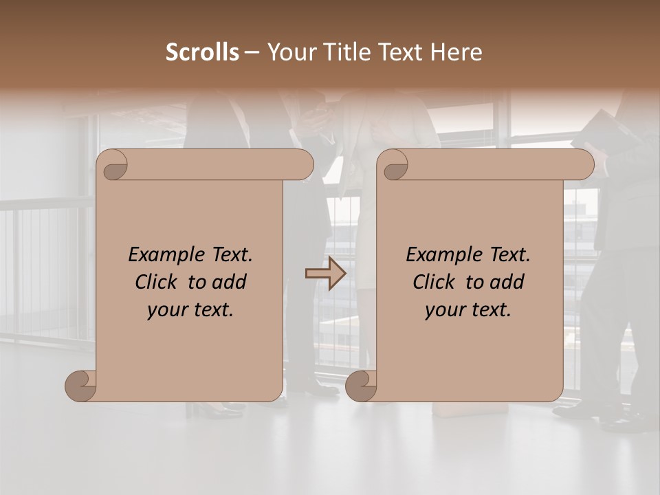 Business People Standing In Corridor PowerPoint Template