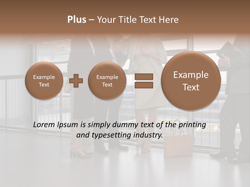 Business People Standing In Corridor PowerPoint Template