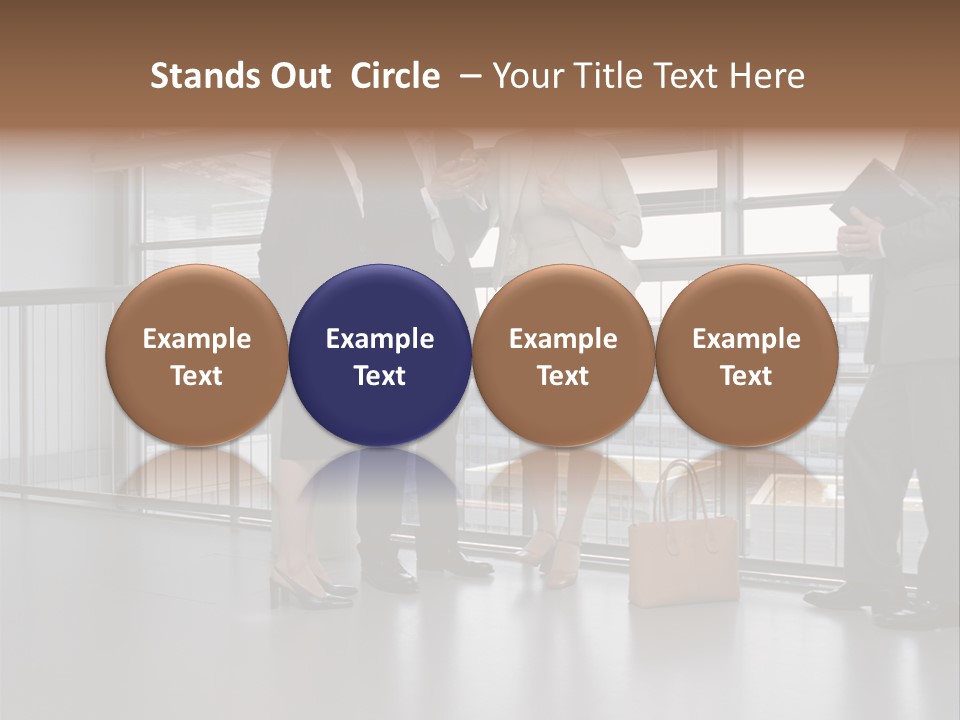 Business People Standing In Corridor PowerPoint Template