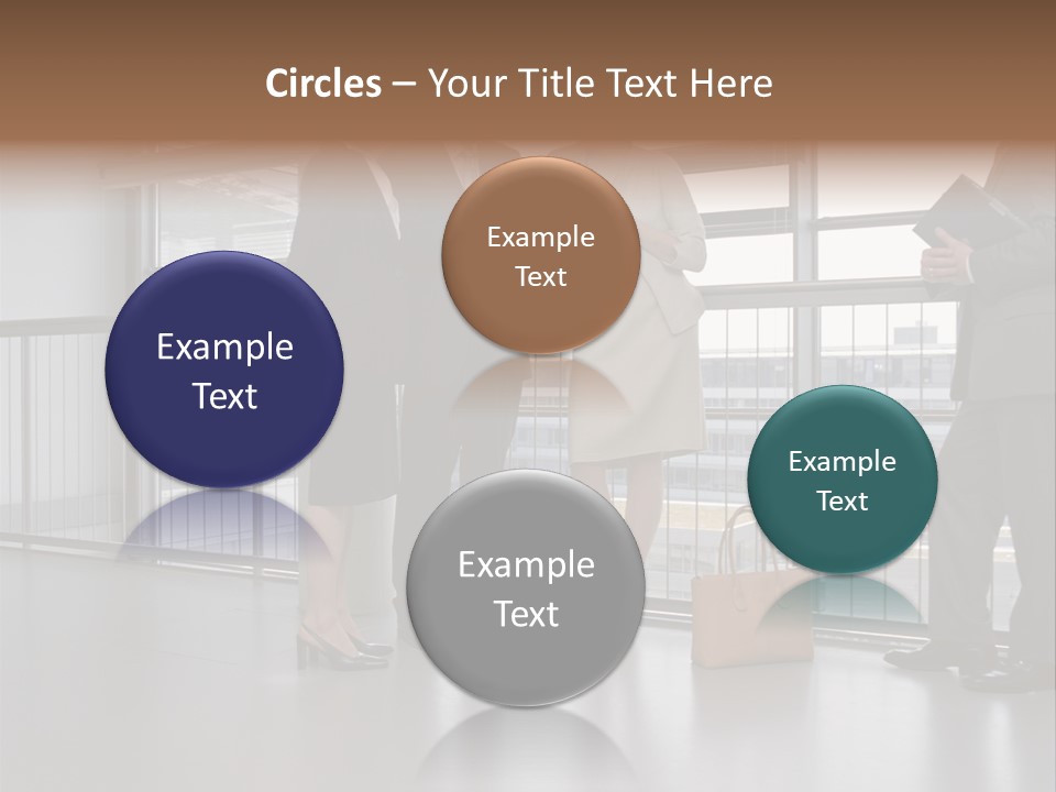 Business People Standing In Corridor PowerPoint Template